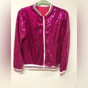 Big Girl Winter Sequins V-Neck Jacket with Zipper outerwear coat long sleeve
